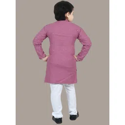BT DEZINES Boys Ethnic Motifs Chikankari Embroidered Straight Kurta with Churidar image 4