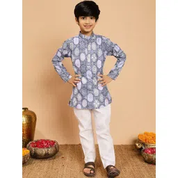 BT DEZINES Boys Ethnic Motifs Printed Regular Kurta with Trousers-picture-35