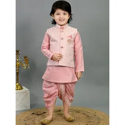 BT DEZINES Boys Ethnic Motifs Regular Sequinned Kurta with Dhoti Pants-picture-24