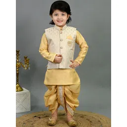 BT DEZINES Boys Ethnic Motifs Regular Sequinned Kurta with Dhoti Pants-picture-25