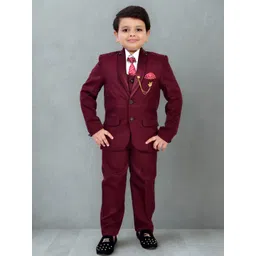 BT DEZINES Boys Single-Breasted 5-Piece Party Suits-picture-48