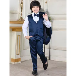 BT DEZINES Boys Single-Breasted 5-Piece Satin Party Suit-picture-34