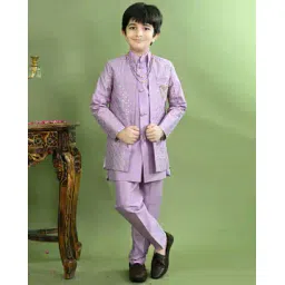 bt dezines Sequins Embroidered Sherwani Jacket with Kurta & Pyjamas SetSet-picture-22