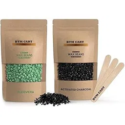 BTM CART Hair Removal Hard Wax Beans Painless And Stripless For Women Face, Eyebrow, Back Hair, Chest Hair, Bikini Hair Wax Bean,Legs, Arms, Beards (50 gm AloeVera-50gm Charcoal) Pack Of 2-picture-31