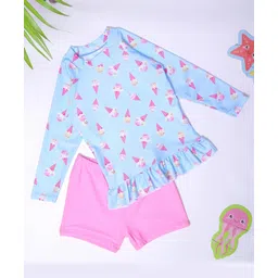 Bubble Berry Full Sleeves  Ice Cream Printed Swimsuit - Multi Colour-picture-17