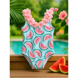 bubble berry Girl Watermelon Printed One-Piece Round Neck Bodysuit-picture-50