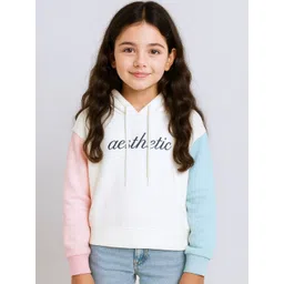 bubble berry Girls Colourblocked Hooded Sweatshirts-picture-28
