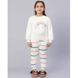 bubble berry Girls Graphic Print Lounge Pants & Sweatshirt Set-picture-19