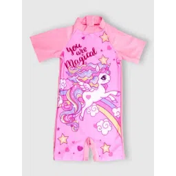 Bubble Berry Girls Pink Printed Swimsuit-picture-36