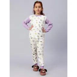 Bubble Berry Girls Purple Cotton Printed Night Suit-picture-20