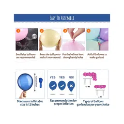 Bubble Trouble Blue & White Balloon Birthday Decoration Kit for Girls Silver White Blue Pack of -69 image 4