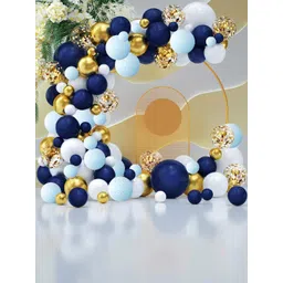 Bubble Trouble Blue Happy Birthday Balloons & Banner Decorations-picture-10