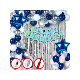 Bubble Trouble Blue Happy Birthday Balloons & Banner Decorations-picture-26