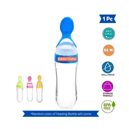 Bubble Trouble Feeding Spoon with Squeezy Food Grade Silicone Feeder Bottle, for Infant Baby, 90ml - Pack of 1 (Colour May Vary)-picture-26