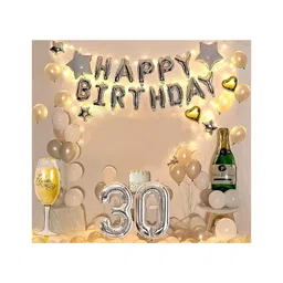 Bubble Trouble Happy 30th Birthday Decoration Foil Balloon Set Multicolor Pack of 64-picture-36