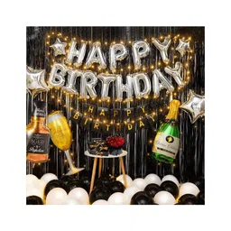 Bubble Trouble Happy Birthday Decorations For Boys Girls Birthday Decoration Kit Birthday Banner Foil Balloons Pump Lights Foil Curtain Star Foil Decoration Items Combo 61 Pcs-image-18