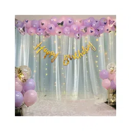 Bubble Trouble  Happy Birthday Decorations For Girls Kit Butterfly Theme Combo - 80 Pcs-image-22