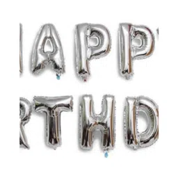 Bubble Trouble HAPPY BIRTHDAY Letters Foil Balloon Silver Foil Birthday Balloon - 16 Inch-picture-24