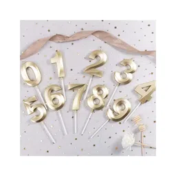 Bubble Trouble Numerical Cake Topper Candle Number 5 - Golden image 3