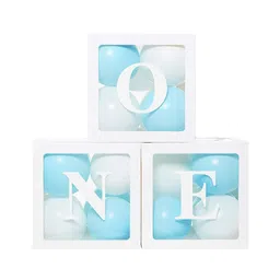 Bubble Trouble Plastic (Pack Of 27) One Balloon Box For Boy 1St Birthday Decoration, Cake Smash, Blue & White - Pack of 27-picture-33