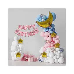 Bubble Trouble Star & Moon Birthday Decoration Kit Multicolours Pack of 68-picture-13