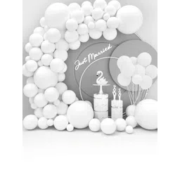 Bubble Trouble White Happy Birthday Balloons & Banner Decorations-picture-10