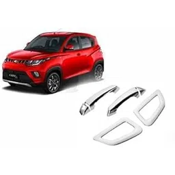 BuBu car Chrome Silver Plated Door Handle Catch Cover Compatible with M-ahindra KUV 100 car-picture-14