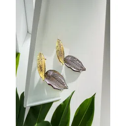 Bucciato Private Limited Gold-Plated Leaf-Shaped Drop Earring-picture-12