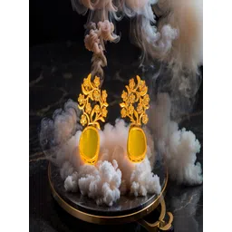 Bucciato Private Limited Gold Plated Tree Shaped Drop Earrings image 2