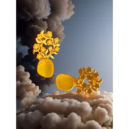 Bucciato Private Limited Gold Plated Tree Shaped Drop Earrings image 4