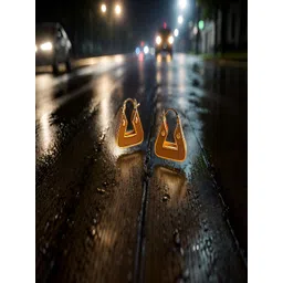 Bucciato Private Limited Stainless Steel Gold Plated Geometric Shaped Hoop Earrings-picture-19