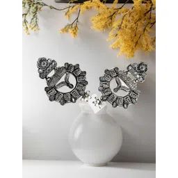 Bucciato Private Limited Stone-Studded & Beaded Drop Earrings-picture-20