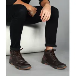 buckaroo BUCKAROO: URI Genuine Leather Casual Black Boots For Mens Boots For Men-picture-12