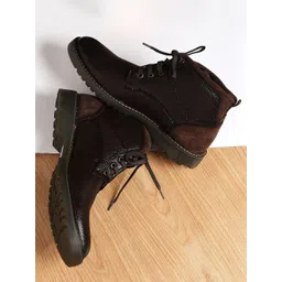 Buckaroo Men Brown Vegan Leather Boots-picture-19