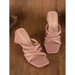 BuckleUp Pink Wedge Mules with Bows-picture-32