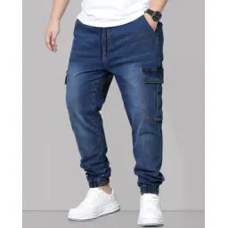 buda jeans co Men Lightly-Washed Tapered Jeans with Cargo Pockets-picture-28