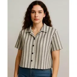 buda jeans co Women Chevron Print Regular Fit Shirt-picture-18