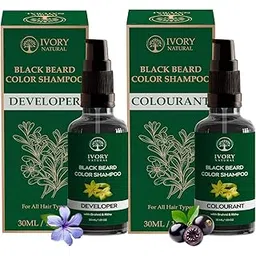 Buddha Natural Black Beard Color Shampoo (30ml+30ml) - Get Instant Black Beard & Moustache | Ammonia-Free, Plant-Based Black Beard Dye - Free Gloves included-picture-21