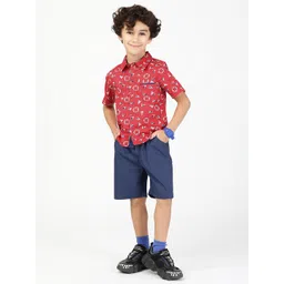 Budding Bees Boys Printed Pure Cotton Shirt with Shorts-picture-58