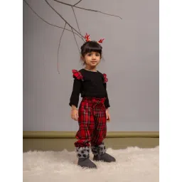 Budding Bees Girls Black Checks Sets-picture-47