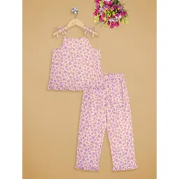 Budding Bees Girls Floral Printed Shoulder Straps Night suit-picture-33