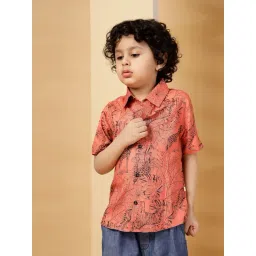 Budding Bees Girls Peach Regular Fit Shirt-picture-47