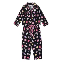 Budding Bees Kids Black Printed Nightsuit-picture-19