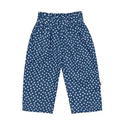 Budding Bees Kids Blue Cotton Printed Trousers-picture-22