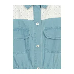 Budding Bees Kids Blue Embroidered Dress image 3