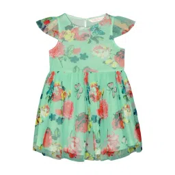 Budding Bees Kids Blue Floral Print Dress-picture-39