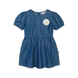 Budding Bees Kids Blue Printed Dress-picture-36