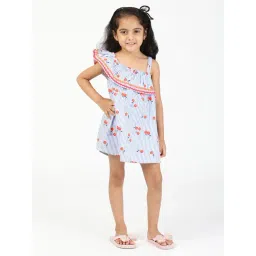 Budding Bees Kids Blue Printed Dress-picture-27