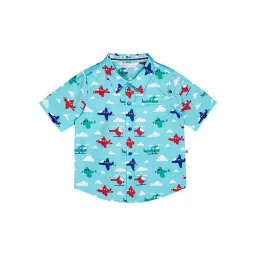 Budding Bees Kids Blue Printed Shirt-picture-21