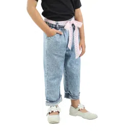 Budding Bees Kids Blue Solid Jeans with Belt-picture-16